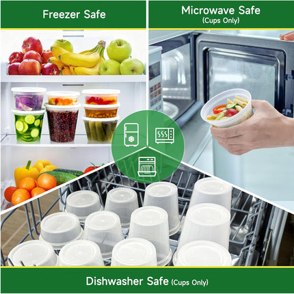 50 Set 32 oz Deli Containers with Lids, Leak-Proof BPA Free Plastic Take Out Bowls, Food Storage for Takeout Meal Prep Storage, Freezer, Microwave & Dishwasher Safe -