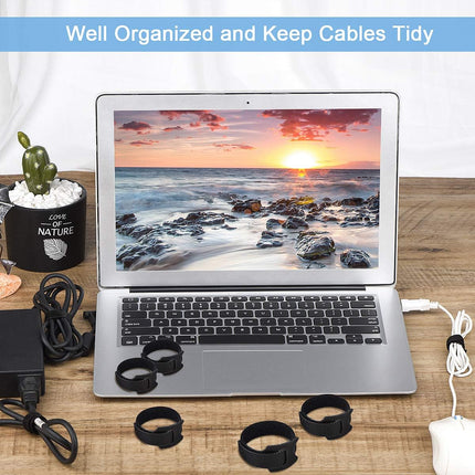 60 PCS 6 Inches Reusable Cable Ties, Adjustable Cord Straps Wire Organizer Wrap and Hook Loop Management - 6inches-60PCS