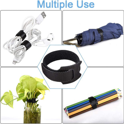 60 PCS 6 Inches Reusable Cable Ties, Adjustable Cord Straps Wire Organizer Wrap and Hook Loop Management - 6inches-60PCS