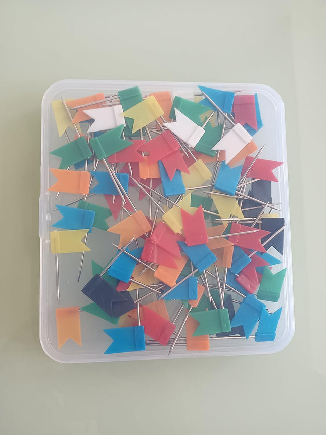 100PCS Map Flag Push Pins Colorful Tacks with Steel Points – product detail