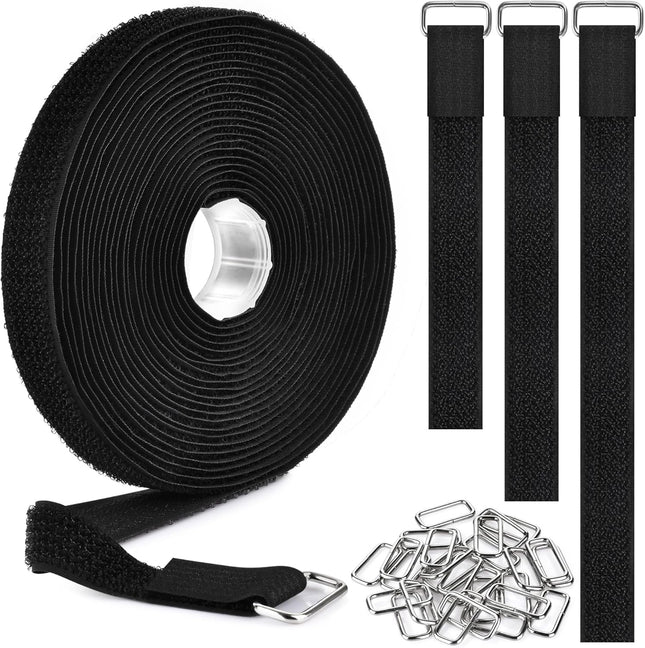 0.75 x19.7ft Hook and Loop Straps with 30 Buckles Adjustable Cut-to-Length Cable V1259-DP01-A-4759