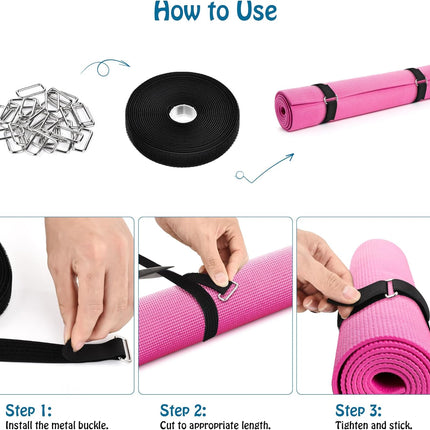 0.75"x19.7ft Hook and Loop Straps with 30 Buckles Adjustable Cut-to-Length Cable Ties - Reusable Nylon Fastening Tape for Storage or Organization (0.75in x 19.7ft) 0.75in 19.7ft