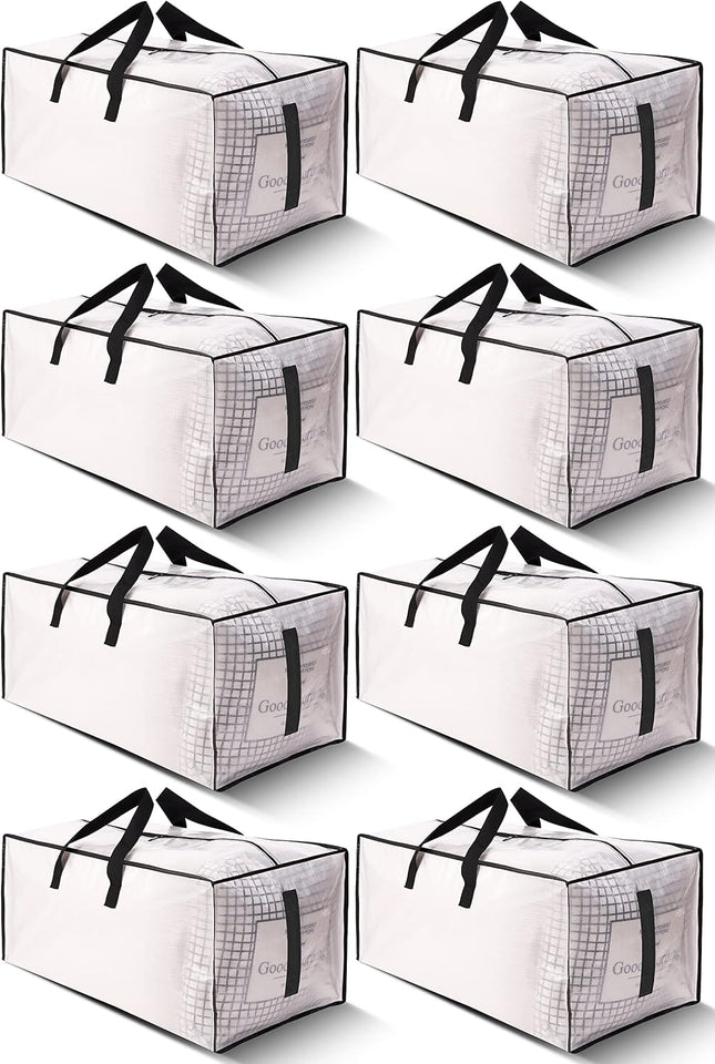 8 Pack Large Strong Moving Bags with Zippers & Carrying V1259-DP01-A-4760
