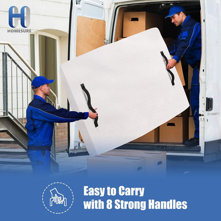 Mattress Bags for Moving and Storage with 8 Handles - Cover Heavy Duty, Strong Zipper Closure, Supplies & Bag Semi-Transparent, Queen