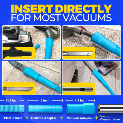 Dryer Vent Cleaner Kit Lint Vacuum Attachment Brush, Remover, Hose Replacement Parts,Duct Cleaning,Blue Blue -