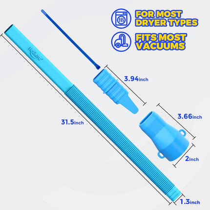 Dryer Vent Cleaner Kit - Lint Vacuum Attachment and Flexible,Dryer Hose Attachment,Light Blue 1p-blue