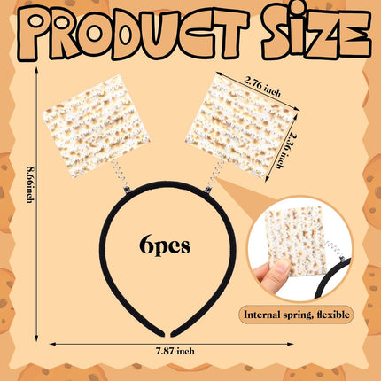 6 Pcs Passover Seder Matzah Headband Matzoh Felt Headwear Adults Matzo Costume Props Gifts for Party -