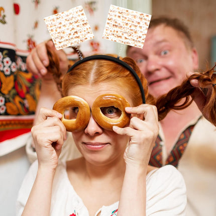6 Pcs Passover Seder Matzah Headband Matzoh Felt Headwear Adults Matzo Costume Props Gifts for Party -