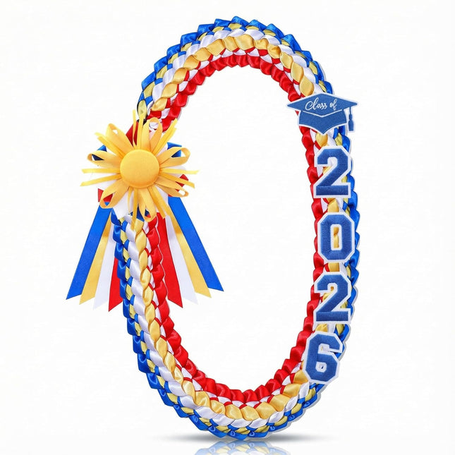 50 Graduation Leis Class of 2026 Ribbon Lei Double Braided Handmade Congrats Graduates Money with