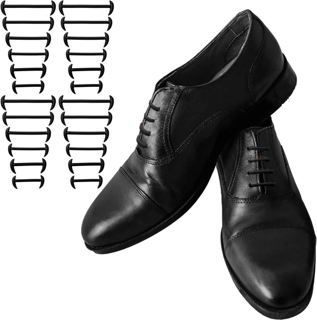No Tie Silicone Elastic Shoe Laces for Men Tieless Stretch Lace Dress Waxed Shoelaces Adult Formal Oxford