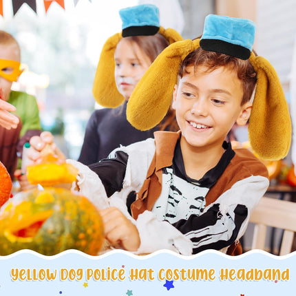 Dog Ear Headband for Kids Police Costume Puppy Cartoon Movie Halloween Cosplay Party -