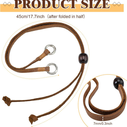 Leather Hat Chin Strap Stampede Strings for Cowboy Hats Removable cap Cord Men Women Sun Hats(35.43 Inch,3 Pieces) -