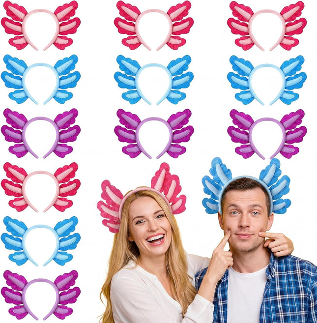 12 Pcs Halloween Axolotl Costume Headband Animal Ear Hair Hoop Headpiece Cosplay Party Favor for Women