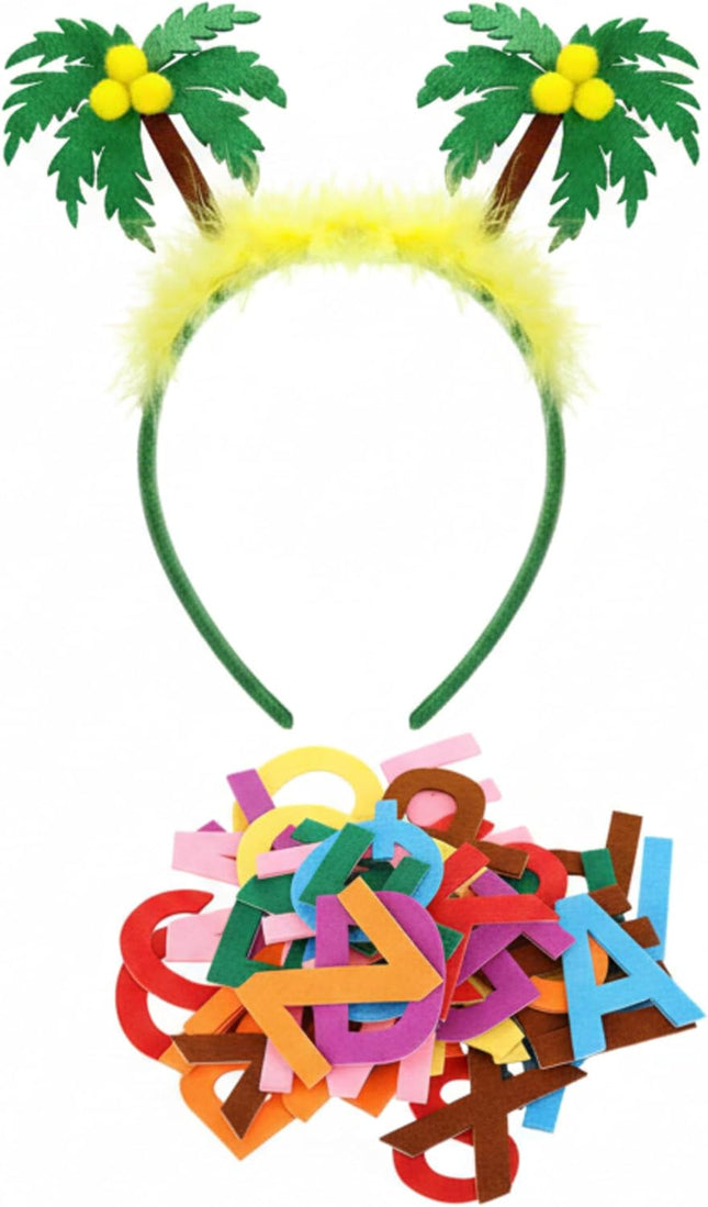 53 Pcs Book Character Costume Accessories Letter Tree Set Includes Palm Headband and 52 Felt Stickers for