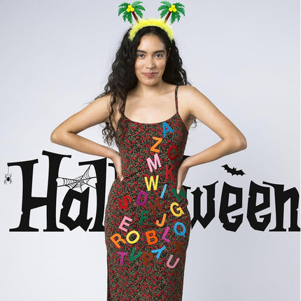53 Pcs Book Character Costume Accessories Letter Tree Set Includes Palm Headband and 52 Felt Stickers for Halloween DIY -
