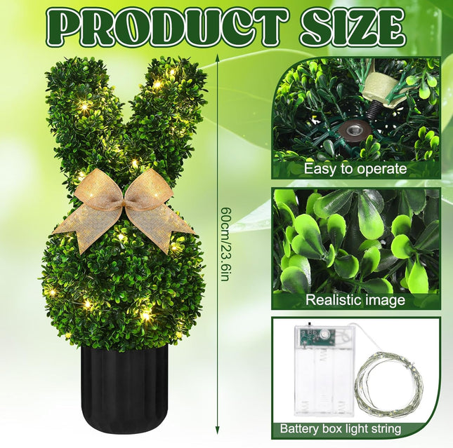 2 Sets Easter Bunny Topiary Tree Artificial Rabbit Outdoor Decorations 23.6 in Bunny-Shaped Faux – product detail