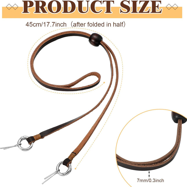 3/6 Pieces Leather Hat Chin Straps for Men and Women Removable Cap Cord Stampede Strings Cowboy Sun