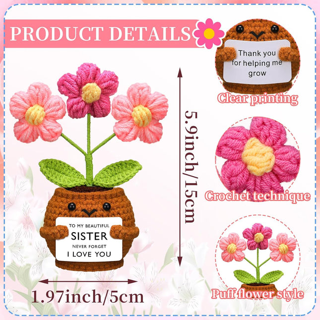 Sister Gifts Handmade Crochet Doll with Card Present for Sisters Sis Big Little Birthday Wedding Home – product detail