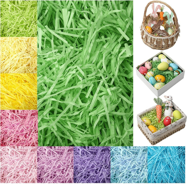 70 oz (2000g) Multicolor Rainbow Easter Grass Recyclable Paper Shred Pastel Colors (Pink Yellow