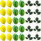 20 Pcs Artificial Lemons and Limes with 10 Leaves Fake Fruit Faux Decor for Home