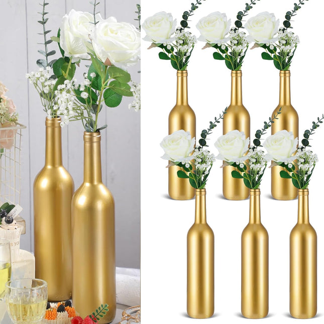 30 Pcs 6 Set Gold Vase Flower Centerpieces for Wedding Table Glass Wine Bottle Candle V1259-DP01-A-4816