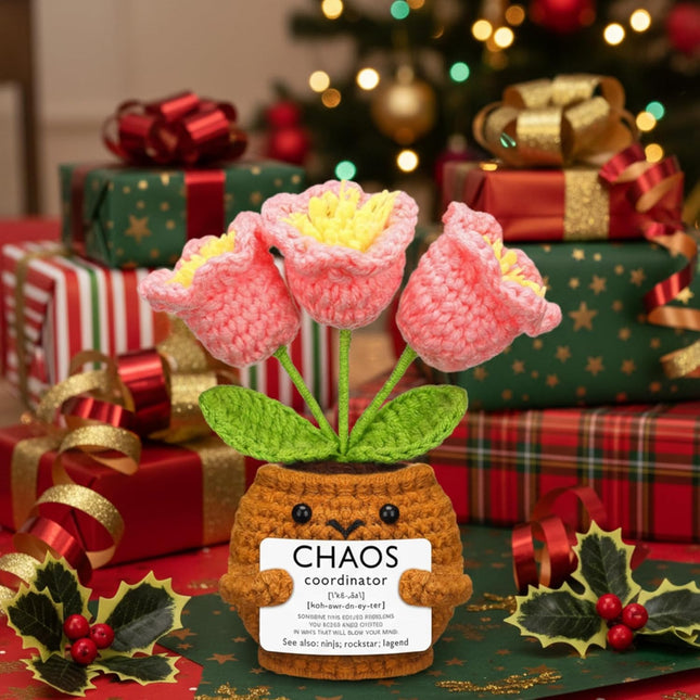 1 Set Chaos Coordinator Gift for Women Appreciation Coworker Positive Handmade Sunflower Doll Crochet – product detail