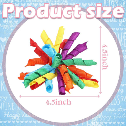 12 Pcs Rainbow Curly Bows Colorful for Gift Wrapping Self-Adhesive Bow Presents Wine Bottle Ribbon Birthday Wedding Bridal Shower Holiday Party Favors 4.5-5 x in(LxW)