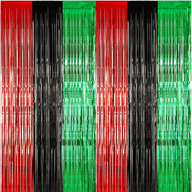 12 Pcs Juneteenth Party Decorations Freedom Day Foil Fringe Curtain Backdrop 100 x 39 Inch