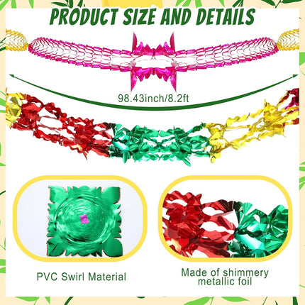 Wavwav 4 Pcs Sukkot Fruit Hanging Banner Decoration Apple & Etrog Foil Garland Indoor/Outdoor Decor Party Supplies for Sukkah -