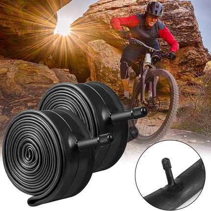 Bike Tube 26 x 1.95 Standard (32mm) Schrader Valve Inch with 2 Tire Levers & 6 Adhesive Patches Bicycle 1.75 to 2.125 (2-Pack 32mm) -
