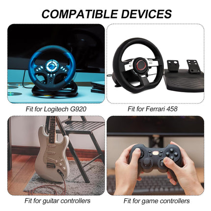 2pcs USB Breakaway Cable, Replacement Cord Adapter Cable for Logitech G920 Driving Force Thrustmaster Ferrari 458 Game Wired Controllers, Fast Data Transmission (Black) -