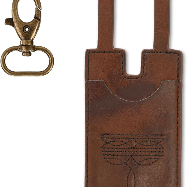 Western Boot Wallet, Leather Cowboy Billfolds Handcrafted Tall Wallet Buckle with Strap Small Minimalist Credit Card Holder Stylish Vintage Accessory for Women -