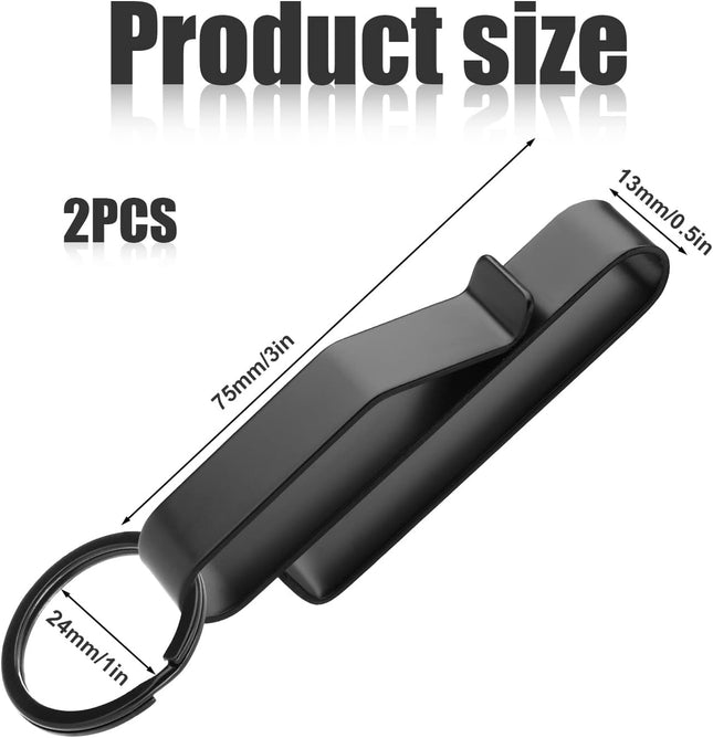 2pcs Heavy Duty Belt Key Holder Fast Release Steel Tactical Holder Clip with 4pcs Rings Fits Belts for – product detail