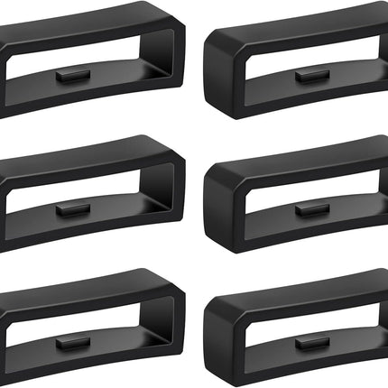 6pcs Watch Strap Holder Loop, Silicone Band Keeper Retainer Fastener Ring Parts for Smart Wristband Replacement - 20mm
