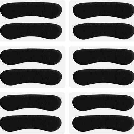 6 Pcs Sandal Strap Cushion Strips, Cushioning Insert Pads Self-Adhesive Soft Heel Grips Liner for Loose Shoes Prevent Friction Slipping (Black) Black -