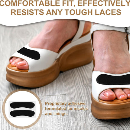 6 Pcs Sandal Strap Cushion Strips, Cushioning Insert Pads Self-Adhesive Soft Heel Grips Liner for Loose Shoes Prevent Friction Slipping (Black) Black -