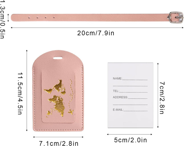 2pcs Leather Luggage Tag Baggage Address Tags with Adjustable Strap Labels Privacy Protection Suitcase – product detail
