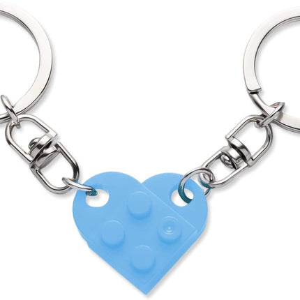 Heart Keychain Set, 2pcs Matching Couple Keychains Small Decorations for Party, Valentine's Gift Girlfriend or Boyfriend (Light Blue) -