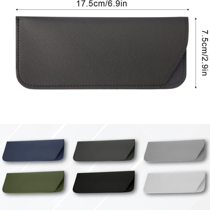 Soft Glasses Cases 7x3 Inch, 6pcs Leather Eyeglasses Case Portable Pouch Sunglasses for Women Men Adults Kids (6 Colors) -