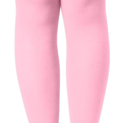 1 Pair Thigh High Socks, Cotton Soft Knee Long Stockings Leg Warmers for Women Girls Christmas Cosplay (Pink) -