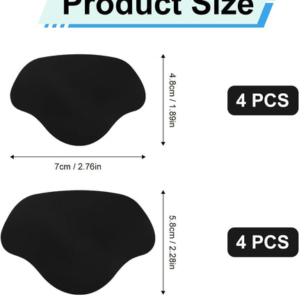 8pcs Shoe Heel Repair, Self-Adhesive Hole Repair Patch for Back of Shoes Holes, Leather Cushion Inserts, Inside Sneaker Patches Kit Boot Sport Mesh (Black) -