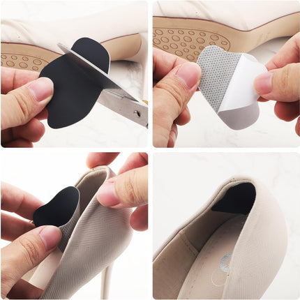 8pcs Shoe Heel Repair, Self-Adhesive Hole Repair Patch for Back of Shoes Holes, Leather Cushion Inserts, Inside Sneaker Patches Kit Boot Sport Mesh (Black) -
