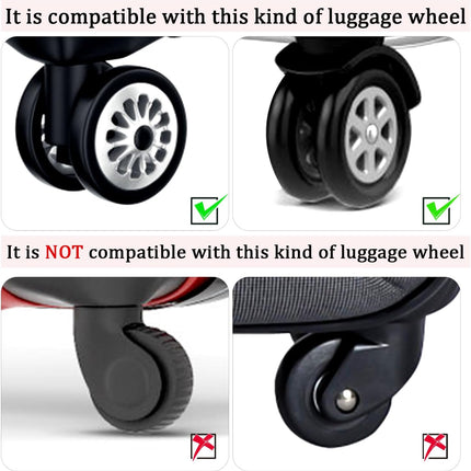 8pcs Portable Luggage Wheel Covers - Colorful Silicone Protectors for Most 8 Caster Suitcase Spinner Wheels (Pink)