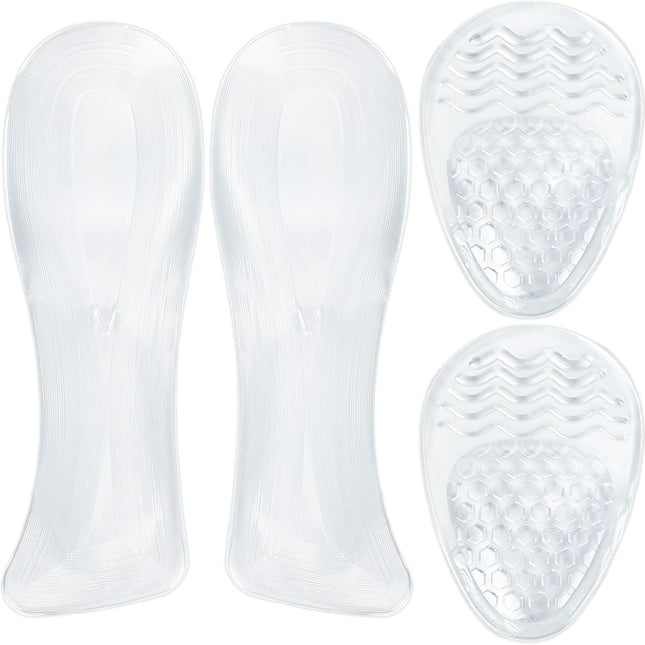 Weight Shifting Insoles for High Heels, Gel Soft Heel Inserts Self-Adhesive Anti-Slip Transparent Shoe Women -