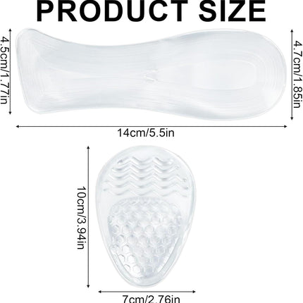 Weight Shifting Insoles for High Heels, Gel Soft Heel Inserts Self-Adhesive Anti-Slip Transparent Shoe Women -