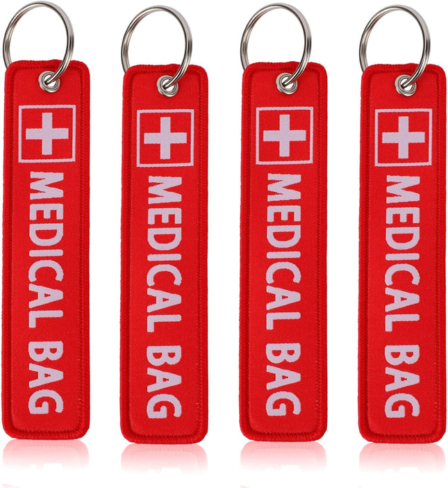 4pcs Medical Alert Tags for Bags Double-Sided Equipment Device Luggage ID Tag Durable and Reusable