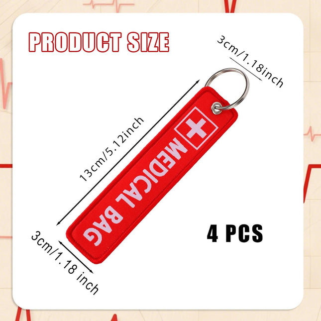 4pcs Medical Alert Tags for Bags Double-Sided Equipment Device Luggage ID Tag Durable and Reusable – product detail