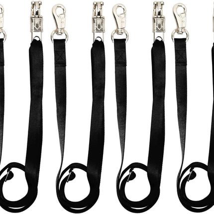 Cross Ties for Horse, 4 Pack Adjustable Nylon Horse Trailer Tie with Panic Snap and Bull Snap,Adjustable Length from 44.5-78.5 Inch,Black -