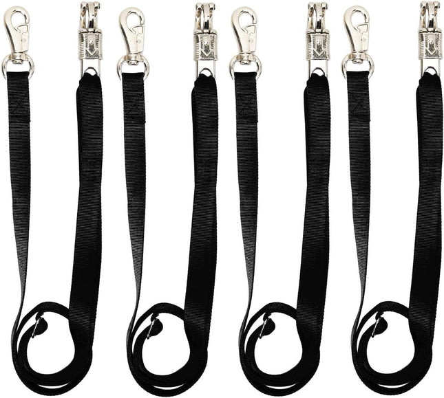 Cross Ties for Horse 4 Pack Adjustable Nylon Horse Trailer Tie with Panic Snap and Bull Snap Adjustable