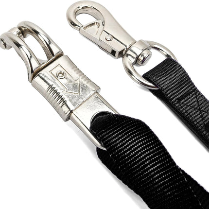 Cross Ties for Horse, 4 Pack Adjustable Nylon Horse Trailer Tie with Panic Snap and Bull Snap,Adjustable Length from 44.5-78.5 Inch,Black -